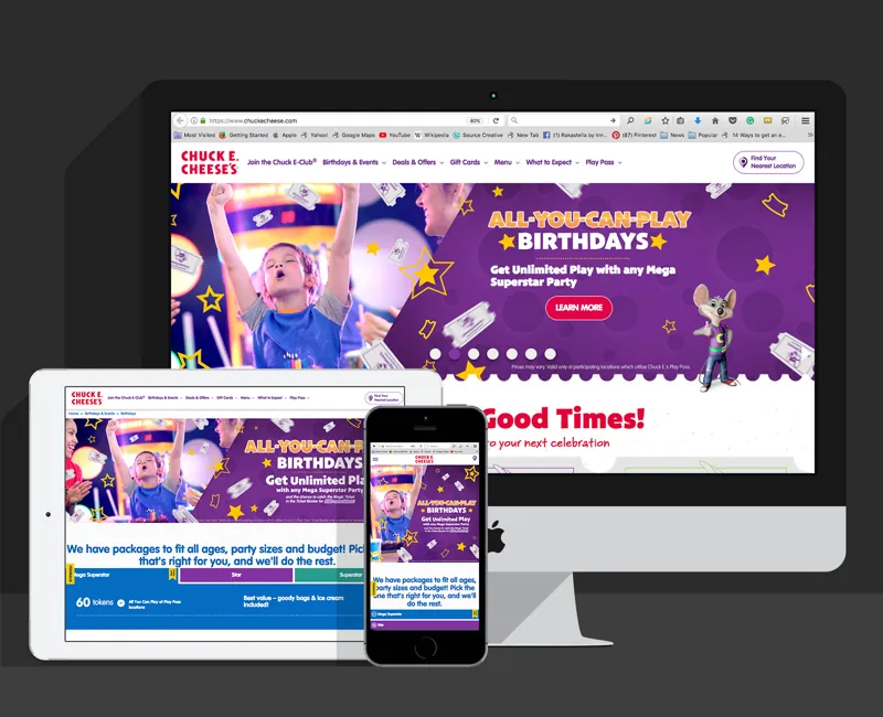 Chuck E. Cheese’s — Responsive campaign design